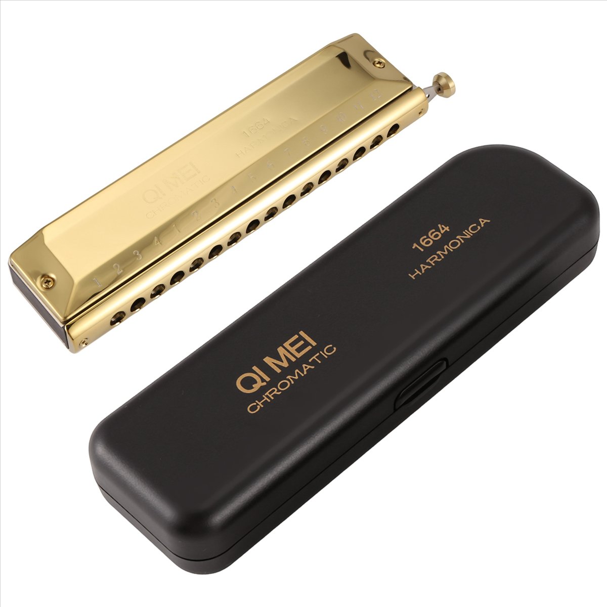 Chromatic Harmonica 16 Hole 64 Tone Mouth Organ Instrumentos Key of C Professional Musical Instruments