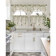 thumbnail image 4 of Watercolor Floral Swag Kitchen Curtains Sets for Windows 24 Inch Length, Spring Flowers Birds Plants Country Beige Short Window Curtain Swags Valances and Tiers 3 Piece Set for Cafe/Dining Room, 4 of 5