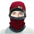 thumbnail image 2 of Ajshakl Neck&nbsp;Scarf, Winter Thermal Plush Hat Scarf Woolen Cap Cycling Windproof Two-Piece Suit, Red, 2 of 2