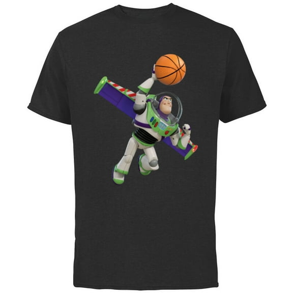 Disney Toy Story Buzz Lightyear Basketball - Short Sleeve Cotton T-Shirt for Adults - Customized-Black