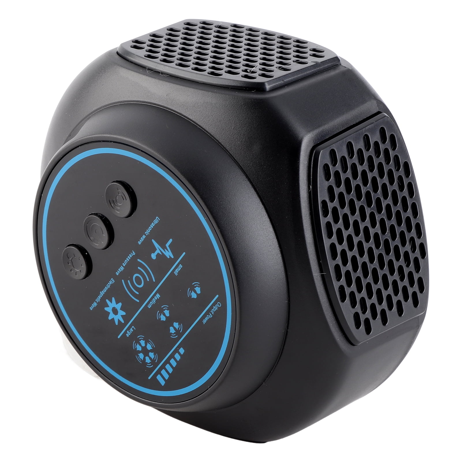 BIMZUC Ultrasonic Mice Repellent 360° Rat Deterrent Device with 4 Modes 25-50kHz Versatile Indoor Pest Repeller for Home Basement Garage, Black, US Plug (5.51 inches / 14.00 cm)