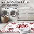 thumbnail image 5 of ODIKA 5'x7' Machine Washable Non-Slip Area Rug, Festive Starburst Motif with Interlaced Snowflake Embellishments High Traffic Rug with Pad, Red, 507730, 5 of 8