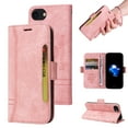 thumbnail image 1 of TECH CIRCLE Case for iPhone SE 2022,iPhone SE 2020,iPhone 8,iPhone 7 , Shockproof Premium PU Leather ID Credit Card Holder Wallet Case Magnetic Flip Kickstand Phone Cover with Hand Strap,Pink, 1 of 15