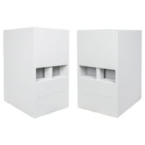 Sound Town 2-Pack 12" 800 Watts Powered PA DJ Subwoofers with Folded Horn Design, Birch Plywood, White (CARME-112SWPW-PAIR)