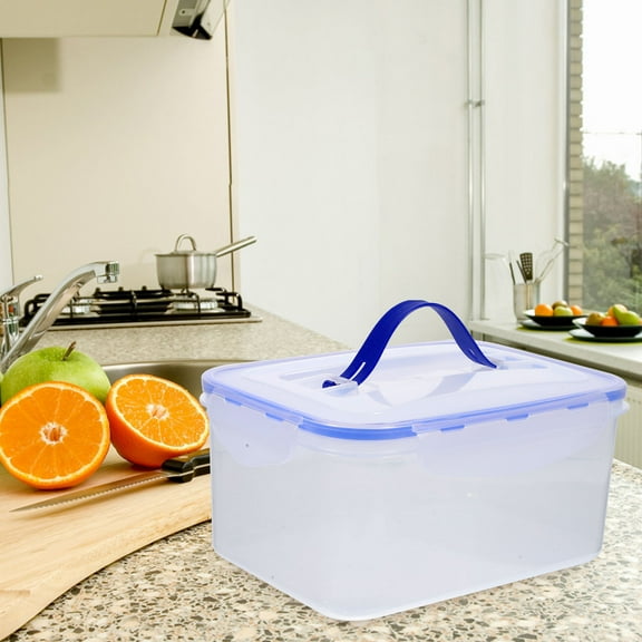 RENACLIPY 3Pcs Clear Plastic Food Storage Boxes with Handle Airtight Sealed Cover