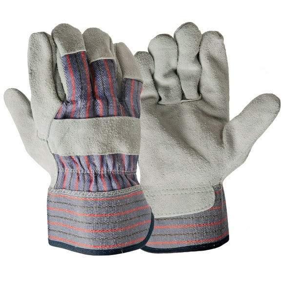 Hyper Tough Leather Palm Glove, Large, Multi-Use Work Glove, 1 Pair