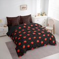 thumbnail image 3 of Manfei Cute Strawberry 7-Piece Bedding Comforter Set,Polka Dot King Bedding Sets,Red Black Bed Sheets For Girls,Ultra Soft Home Decor Reversible, 3 of 8
