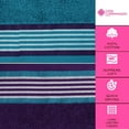 thumbnail image 3 of Casa Copenhagen Designed in Denmark 550 GSM 2 Large Bath Towels 2 Large Hand Towels 2 Washcloths, Super Soft Egyptian Cotton 6 Towels Set for Bathroom, Kitchen & Shower - Violet Indigo + Teal Green, 3 of 6