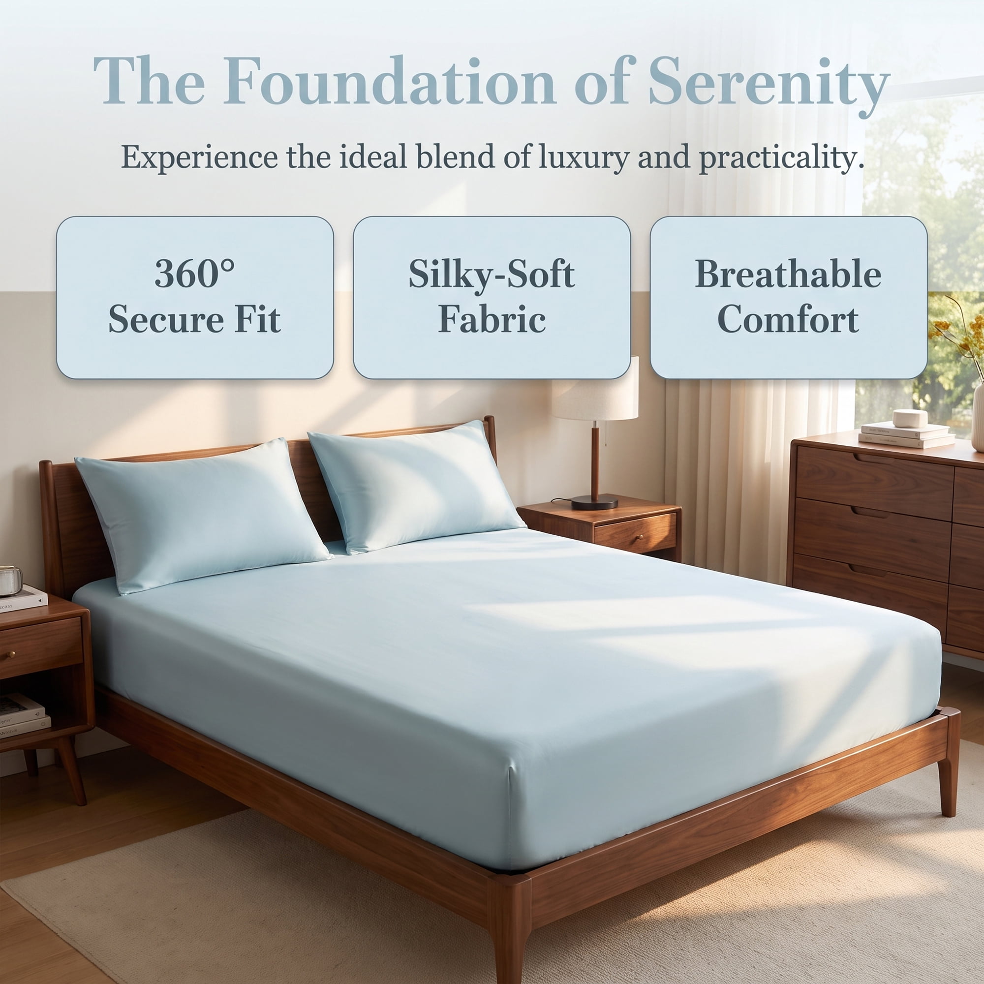 Unique Bargains Microfiber Bed Sheets Cooling for Comfortable Sleep 59.1"x78.7" Light Blue