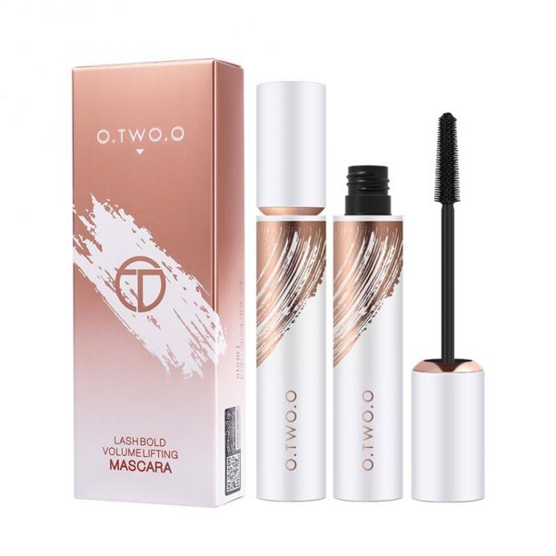 Máscara de pestañas resistente al agua O.TWO.O, alarga las pestañas, máscara de pestañas de fibra de seda 3D negra, máscara de pestañas de volumen extra para mujer, maquillaje de ojos
