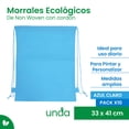 thumbnail image 2 of Pack de 10 Morrales | Bolsas Ecológicos de Non Woven con Cordón | Mochila para Gimnasio, Escuela y Viajes | Bolsa Deportiva | Medidas 33 x 41 cm | Ligeros y Resistentes | UNDA, 2 of 6