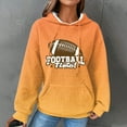 thumbnail image 2 of Xudanell Womens Hoodie Vintage Pullover Graphic Sweatshirt Clothes for Women Colourful Football Print Sweatshirt with Hood Orange L, 2 of 5