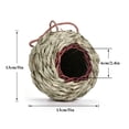 thumbnail image 3 of Outdoor Hanging decor, Small Bird Cage, 6 in Woven Fiber Sphere, Nesting Shelter, Hanging Garden decor, Red Wicker Entrance, 1 Pc, 3 of 5