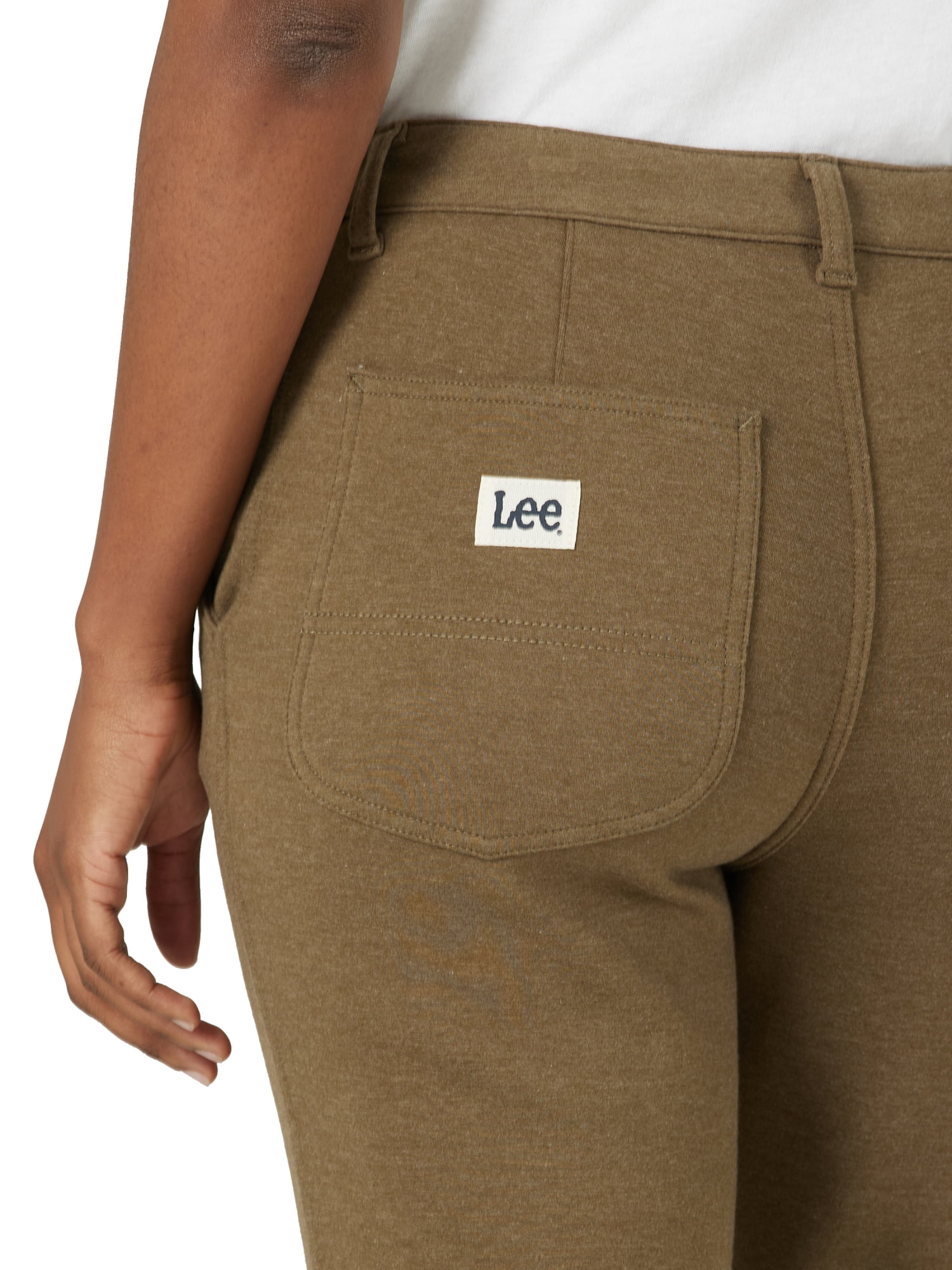 Lee Women's High Rise Straight Leg Cropped Knit Pants