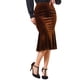 thumbnail image 4 of Falda Midi Ajustada de Cintura Alta de Terciopelo Elástico con dobladillo de Cola de Pez para Mujeres INSPIRE CHIC XL Marrón, 4 of 6