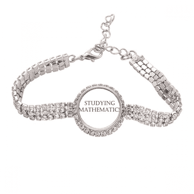 Frase corta de estudiar matemáticas Pulsera de tobillera de cadena de tenis, joyería de diamantes