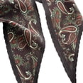 thumbnail image 5 of Bohemian Paisley Print Silk Wool Scarf, Diamond Shape Lace Trim Lightweight Wrap,140*43,1, 5 of 10