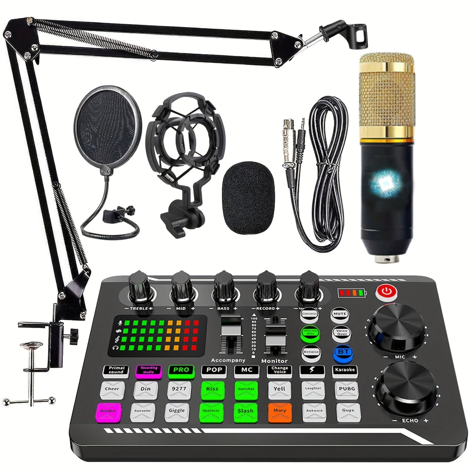 Home Recording Studio Recording Kit, Podcast Music Mixer Equipment, Condenser Microphone Set