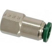 Parker 3/8" Outside Diam, 1/4 NPTF, Nickel Plated Brass Push-to-Connect Tube Female Connector 300 Max psi, Tube to Female NPT Connection, Buna-N O-Ring
