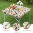 thumbnail image 4 of Pioneer Flower Floral Print Pattern Square Fitted Tablecloth with Elastic Edge,Square Table Cover,Washable Elastic Table Cover for Home Kitchen Party Decor 36"x36", 4 of 6