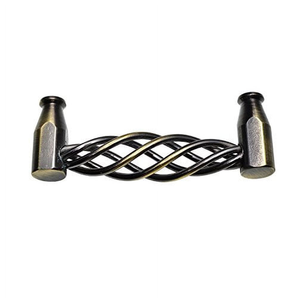 Utopia Alley 25pcs Aire Pull Handle - Decorative Cabinet Drop Pull Handles- Vintage Cabinet Hardware with Hand Finished Antique Brass - Metal Drawer Pull Handle, 3.8" Center to Center