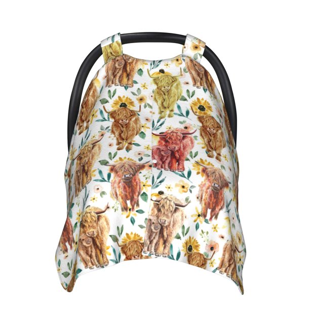 Funda de asiento de coche para bebé YWTGEYEY Highland Cow Lactancia