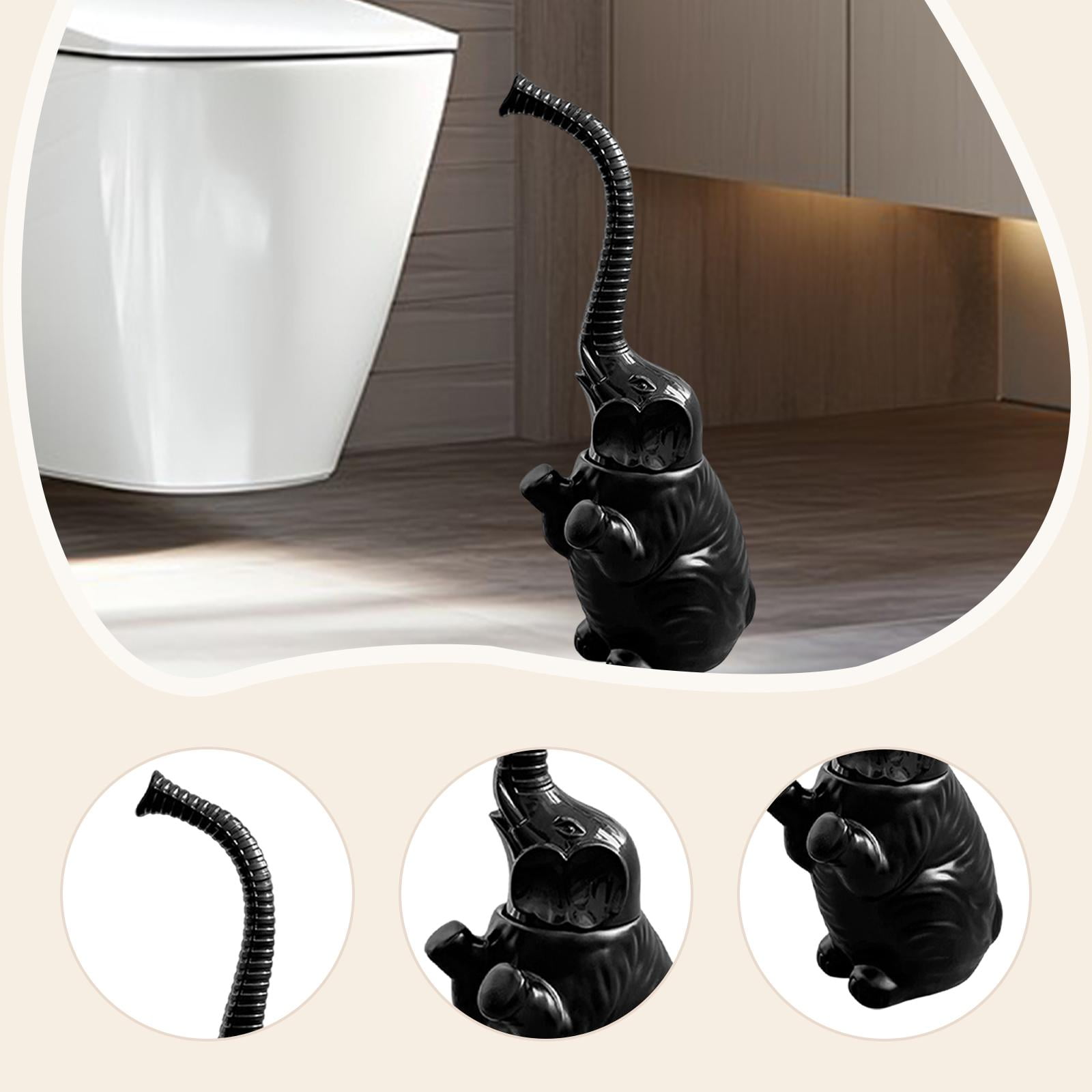 Elephant Toilet Brush Bowl Holder Resin Compact Space Saving for Bathroom Sink Bathtub Hotel Restroom