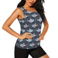 thumbnail image 2 of Lsque Shark Wearing Swim Ring Printed Workout Tank Tops for Women, Athletic Sports Tank Tops, Compression Sleeveless Dry Fit Shirts,Sleeveless Yoga Shirt-XX-Large, 2 of 9