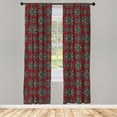 thumbnail image 2 of Ambesonne Fiesta Party 4-Panel Curtains, Repetitive Floral Art, 56"x95", Ruby Cadet Blue, 2 of 4