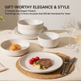 thumbnail image 6 of KINGSTONE 16-Piece Stoneware Plates and Bowls Sets for 4, Dinnerware Set for New Apartment Essentials, Microwave & Dishwasher Safe, Speckled White, 6 of 10