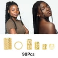 thumbnail image 3 of Unique Bargains Christmas 90 Hair Cuffs Dreadlock Hollow Dreadlock Hair Clips Gold Tone, 3 of 5