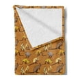 thumbnail image 2 of Kangaroo Soft Flannel Fleece Blanket, Safari Inspired Sandy and Grungy Background with Fluffy Marsupial Animal Drawings, Cozy Plush for Indoor and Outdoor Use, 50" x 70", Multicolor, by Ambesonne, 2 of 5