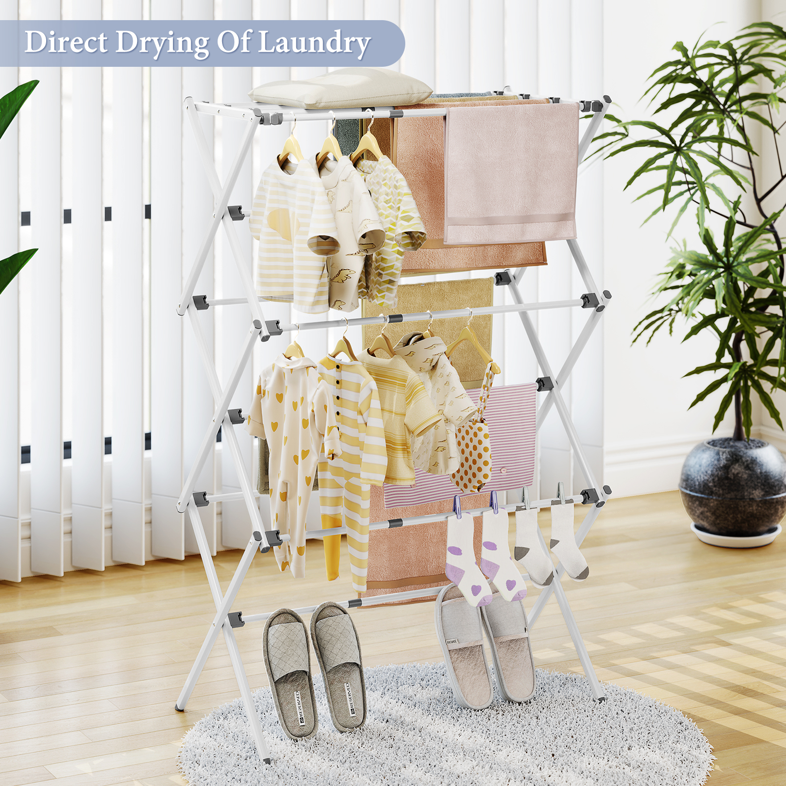 Kingrack 3-Tier Collapsible Steel Drying Rack photo 3