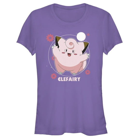 Junior's Pokemon Clefairy Moonlit Dance Graphic Tee Purple Medium