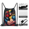 thumbnail image 5 of Deadpool And Wolverine Backpack Sports Gym Bag Lightweight Draw String Backpacks for Women Teen Travel Workout Yoga Swim Beach Pool 16 x 14 inch, 5 of 5
