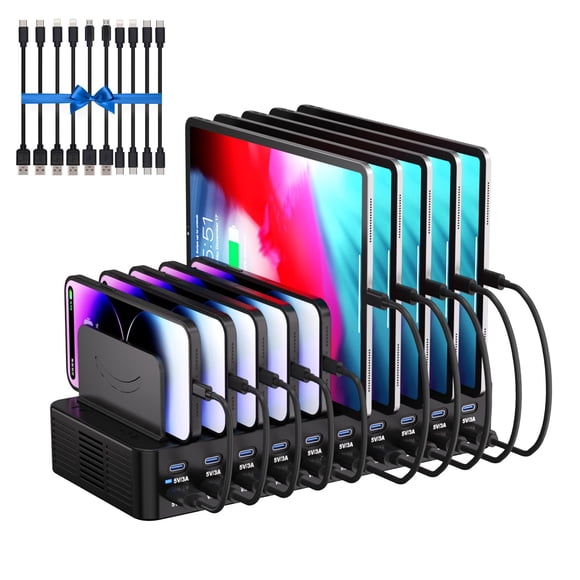 Estación de carga Dywcdnice de 270W con 20 puertos USB de carga rápida