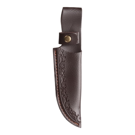 Uxcell Leather Knife Sheath 8.46 with Hole for Belt Folding Knife Camping Outdoors Deep Brown