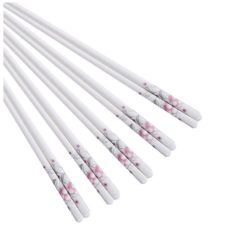 

Ieegkit 5 Pairs Porcelain Chopsticks - Reusable Chopsticks Dishwasher Safe Chop Sticks Gift Set 9 1/2 Inches (Type 4)