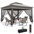 thumbnail image 1 of 11'x11' Pop Up Canopy 2-Tier Soft Top Gazebo w/ Mesh Netting, Grey, 1 of 10
