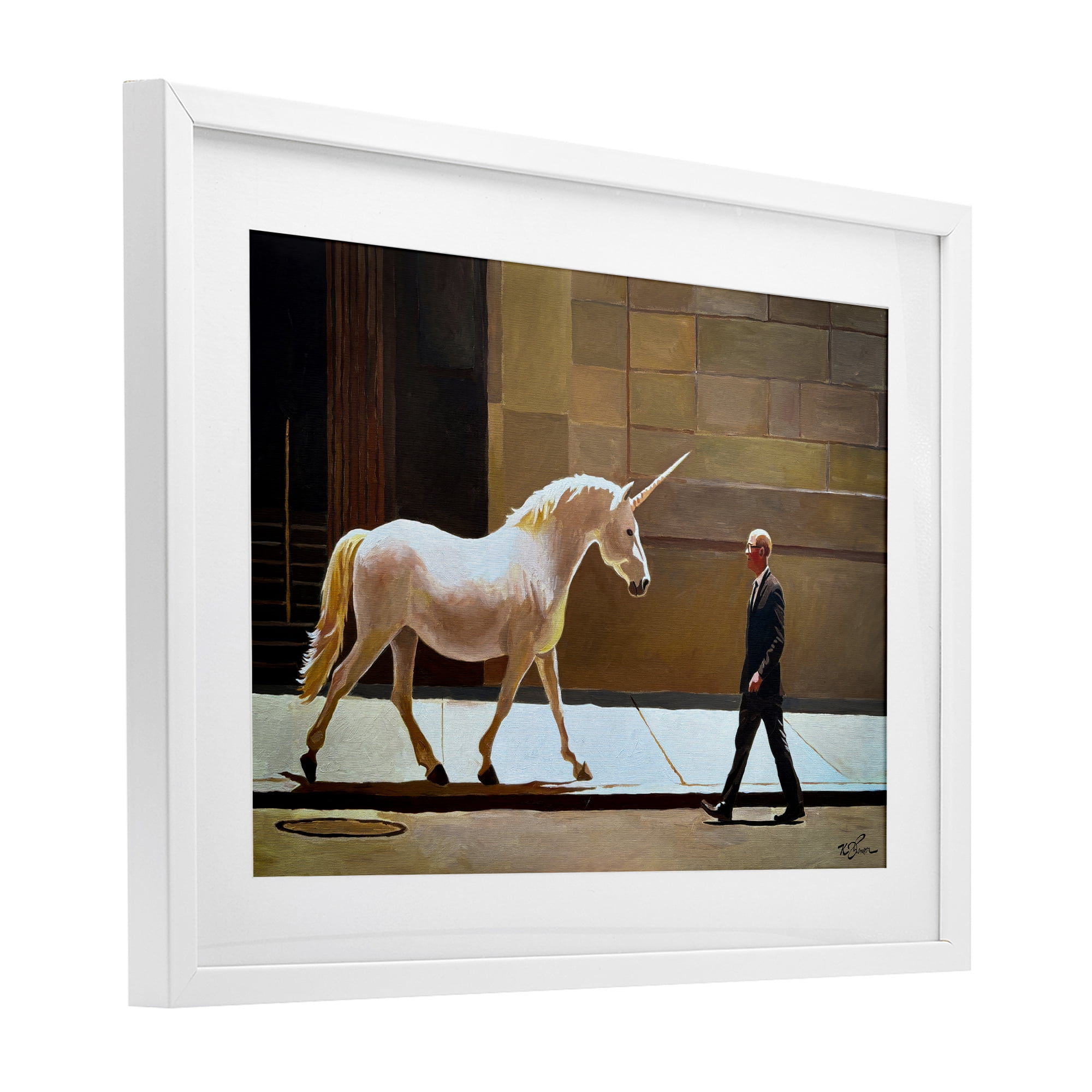 The Exception Proves The Rule White Framed Print Under Glass, design by Keith Thomson