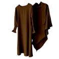 thumbnail image 5 of EnJoCho Children Kids Daily Casual Dress O Neck Dress Solid Elegant Dress Kids Prayer Dress Muslim Clothes for Girls Long Sleeve Abaya with Hijab Two Piece Maxi Islamic Set Scarf, 5 of 6