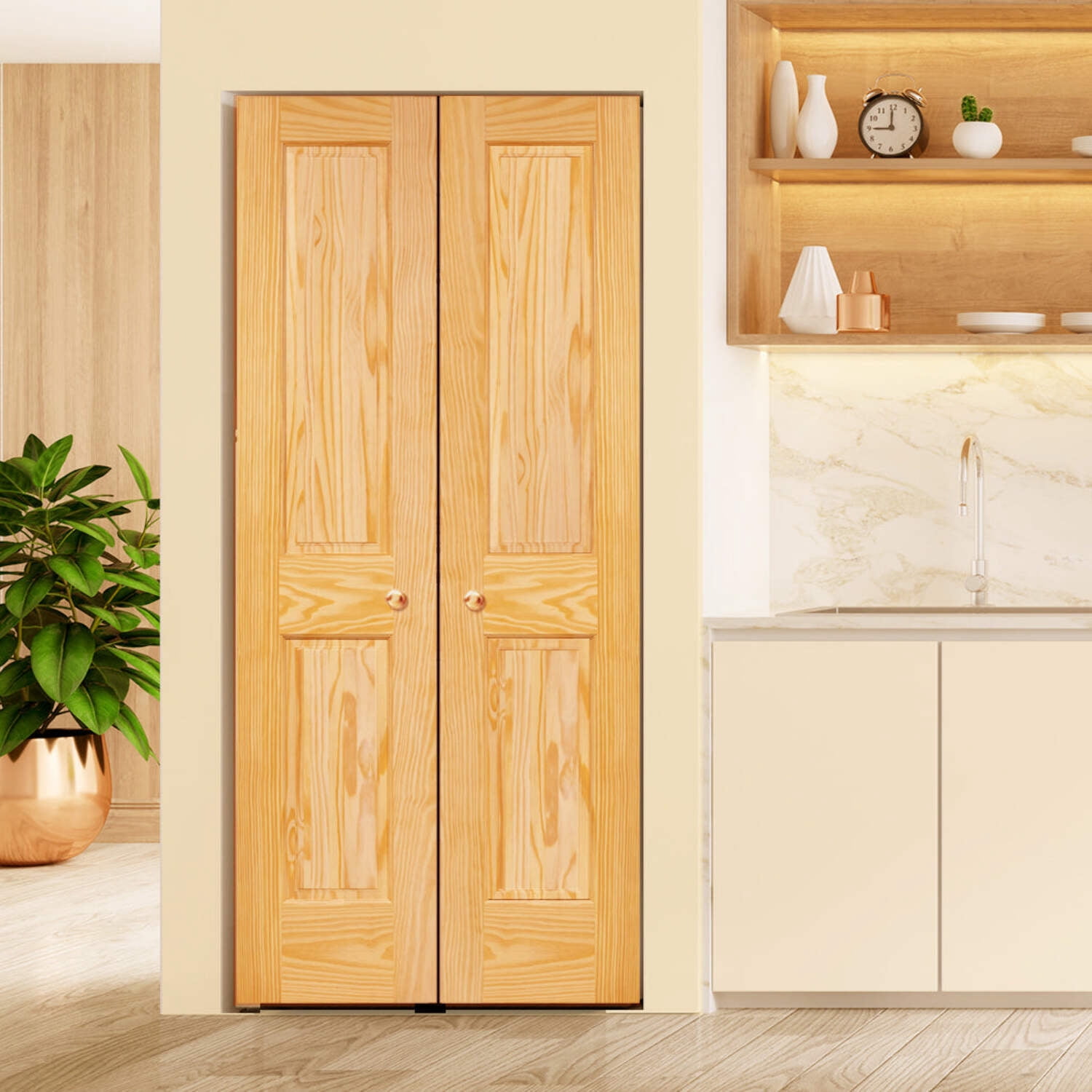 Kimberly Bay Colonial 2-Panel Solid Core Unfinished Pine Interior Door Slab
