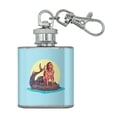 thumbnail image 1 of Merman Male Mermaid Basking On Rock Stainless Steel 1oz Mini Flask Key Chain, 1 of 3