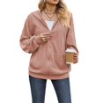thumbnail image 2 of Wevis Women's Full Zip Hooded Jacket Long Sleeve Loose Casual Outerwear With Pockets, 2 of 6