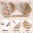 thumbnail image 5 of Front Closure Strapless Bra with Clear Strap, Underwire Low Plunge Push Up Bra for Women Small Breast, 5 of 7