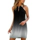 thumbnail image 1 of Moda mujer verano casual sin mangas halter gradiente estampado vestido Pompotops ghjkhdj1713, 1 of 5