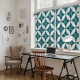 thumbnail image 5 of Abstract Geometric Tier Curtains 54 Inch Length, Vintage Rhombus Circle Texture Green Cafe Short Curtains for Bathroom Over Sink, Small Kitchen Curtain Light Filtering Drapes 2 Panels 27.5"Wx54"L, 5 of 8