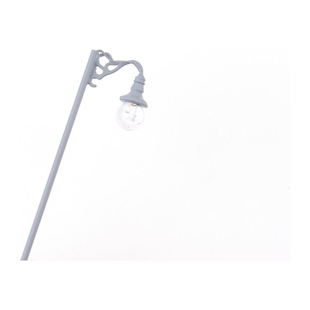 Scale Lamp Post 1:87 Home Garden Micro Landscape Decorations Metal Streetlight Miniature Crafts Track Lamp Props Building Green(Warm White)