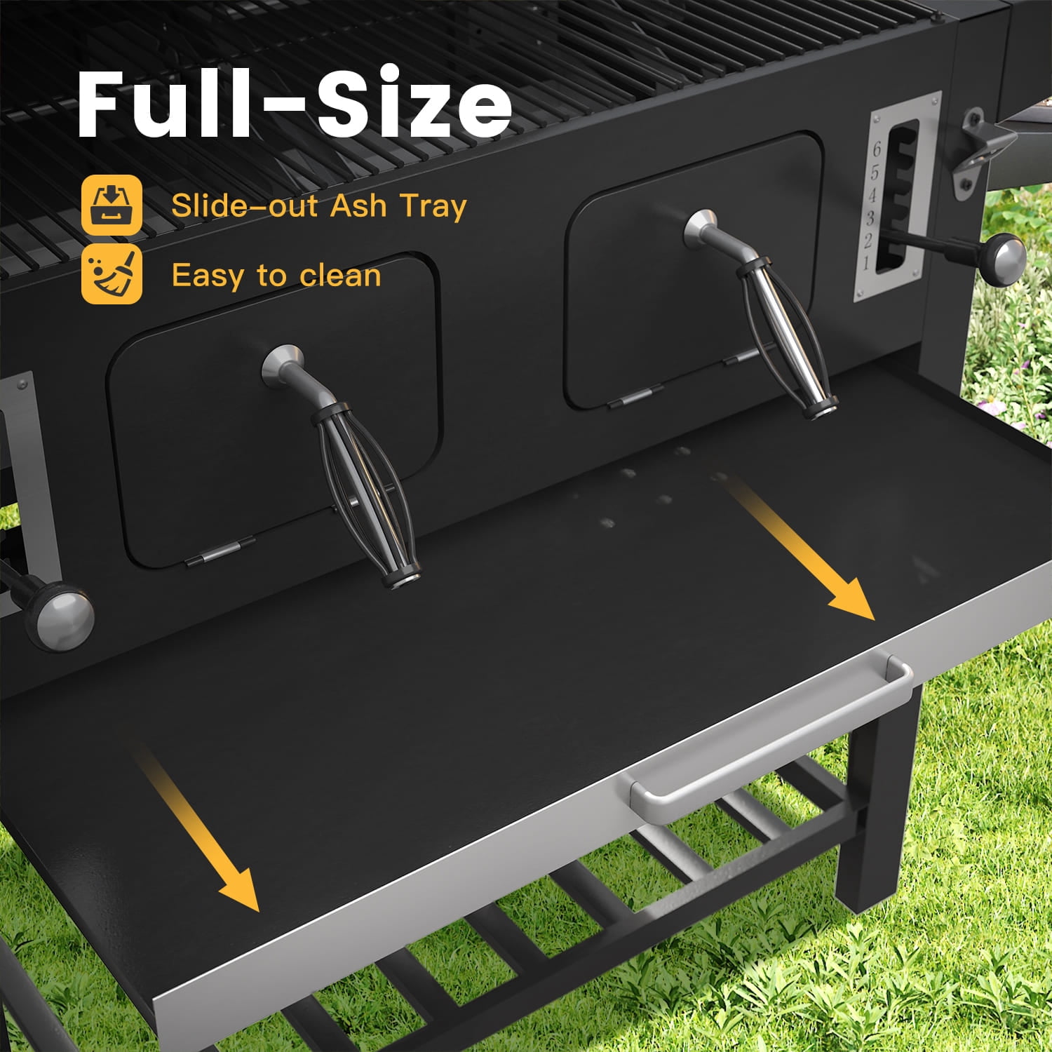 Vicllax Charcoal Grill with Side Tables Barbecue BBQ Smoker for Patio Cooking Camping Picnic