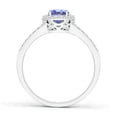 thumbnail image 2 of ANGARA Natural Oval Tanzanite Split Shank Halo Ring in 14K White Gold for Women (Size-7x5mm) | December Birthstone, Birthday, Anniversary, Jewelry Gift for Women | Natural Tanzanite Ring, 2 of 8